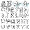 Silver 925 26 Starlight Letters A-Z Alphabet Charms Beads Fit Charms Silver Bracelet DIY Fine Jewelry for Women Gifts