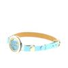 Stones and Minerals. Raw Neon Blue Apatite Bracelet Watch Model 25 Mm. Turquoise Color.