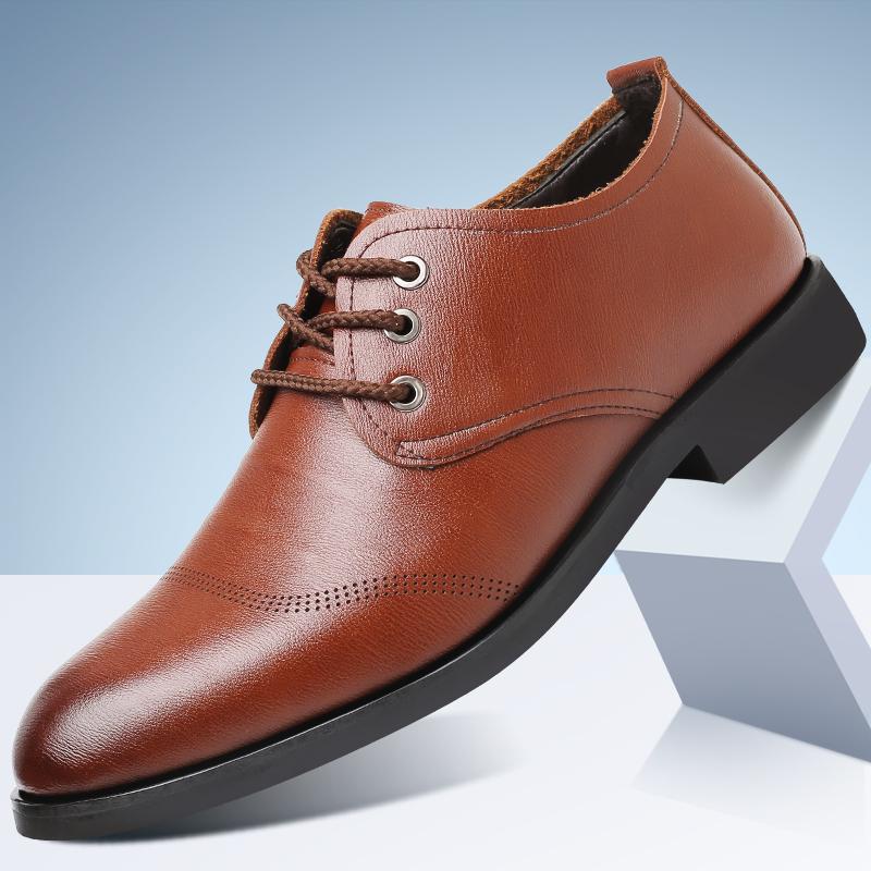 Мужские кожаные туфли на шнуровке в стиле business casual JZ-81650