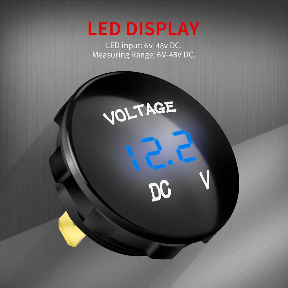 1PCS DC 12V 24V Car Replacement Voltmeter Meter Digital LED Voltmeter Automobile Battery Voltmeter Power Tool Accessories