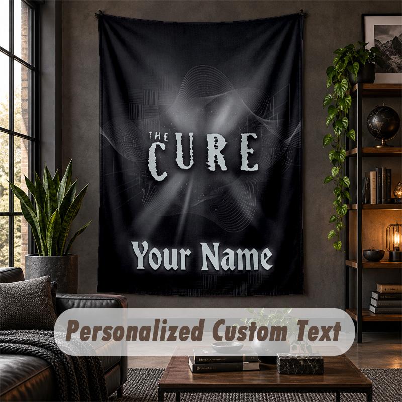 Personalized Wall Tapestry,The Cure Custom Text, Soft Fabric Wall Art For Indoor Decoration