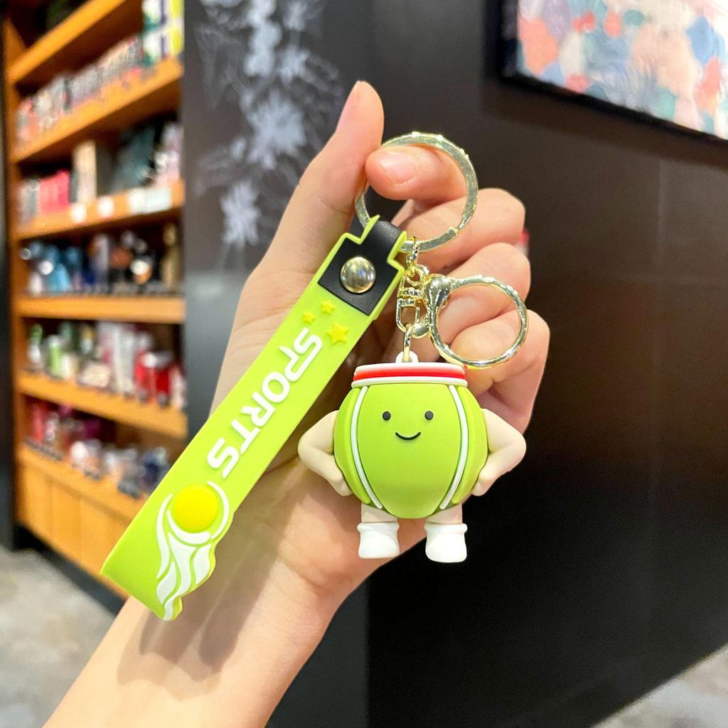 3D Спортивный кулон-брелок - Креативный мультяшный футбольный и баскетбольный аксессуар для ключей для автомобиля или школьного рюкзака