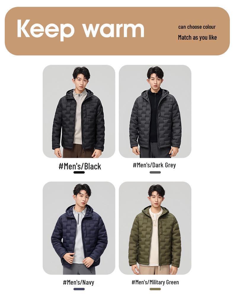 Unisex Lightweight Hooded Down Jacket - 2025 Winter, 90% Down, Warm, Casual Sportswear for Couples