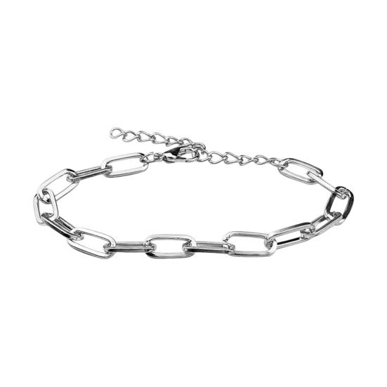 Women Bracelet Adjustable Length Hollow Out Chain Solid Color Polished Electroplated Stainless Lightweight Punk Hip Hop Cool Girl Bangle Wrist