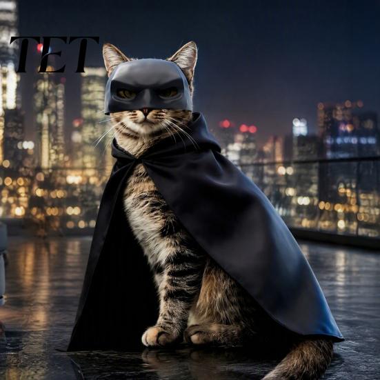 Funny Cat Apparel for Halloween Black Bat Masque And Cloak Costume, Pet Small Dog Cosplay Suit Outfits, Cute Puppy Dress Up Accessory Cosplay, Party,