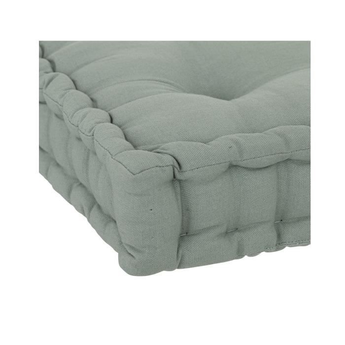 Coussin de sol - Horizon - 40 x 40 cm - Coton recyclé - Vert celadon - Non déhoussable