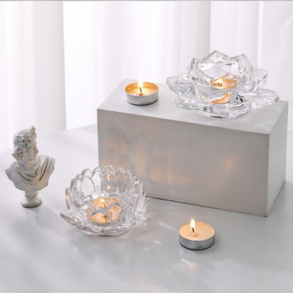 2Pcs Elegant Chinese Transparent Candlestick Ins Simple Candles Stand Party Decoration