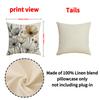 Floral Pillow Cover Chinese Style Watercolor Print Linen Pillow Home Decoration Sofa Cushion Cover