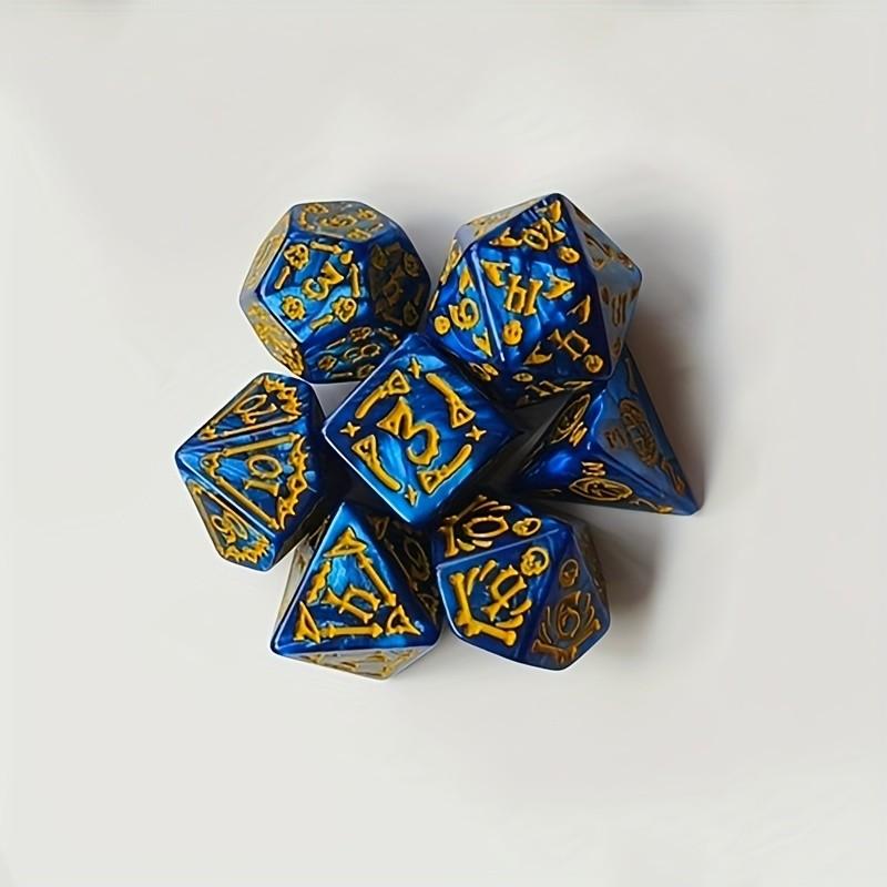 Halloween Skeleton Polyhedral Dice Set 7Pcs Gothic Skull Pattern DND RPG Table Game Acrylic Dice for TRPG MTG Board Game