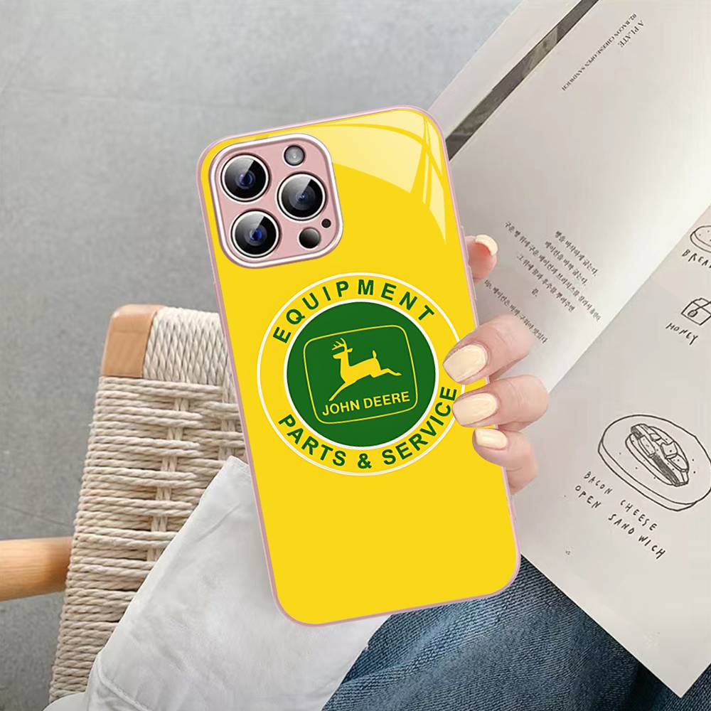 Зеленый Грузовик J-John Трактор D-Deeres Закаленное Стекло Для Iphone 14 13 12 11 Pro Mini XS MAX 14Plus X XS XR Чехол
