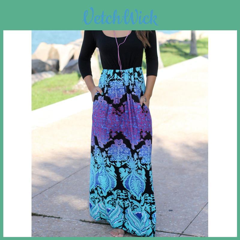 Stunning Us Women Floral Vintage Maxi Dress For Summer Beach Parties And Casual Events