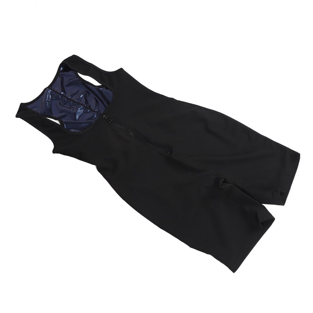 Костюм для сауны Потоотделяющий комбинезон для сауны Быстросохнущий боди для сауны с молнией сзади для тренировок в зале, бега, йоги Синий