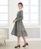 L By L Black Flower White Collar Raglan Dress