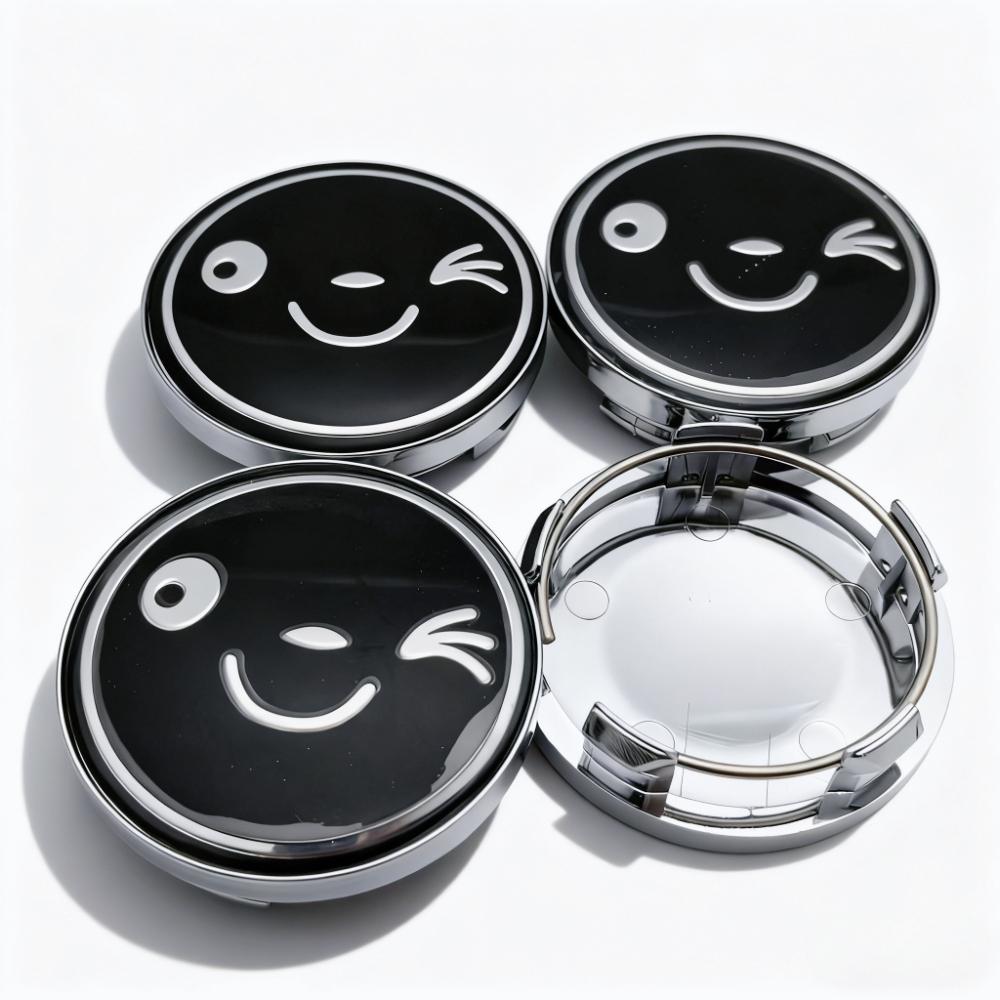4pcs 58MM 54MM Smile Logo Emblem Badge Car Wheel Center Caps Wheel Hubcaps Rim Hub Center Dust Cover Replace Car Accessories