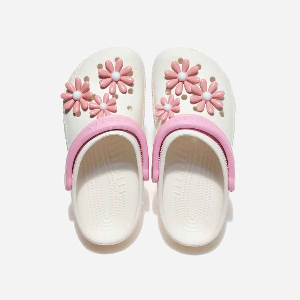 Crocs Классические башмаки Daisy Flower Crs208921 Белый Многоцветный
