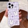 Чехол для iPhone 14 Pro 6.1" Чехол iPhone 14 Pro Max 6.7" Чехол Роскошный Милый Любовь Кролик Забавный Прозрачный Мягкий Силиконовый ТПУ Чехол для Телефона