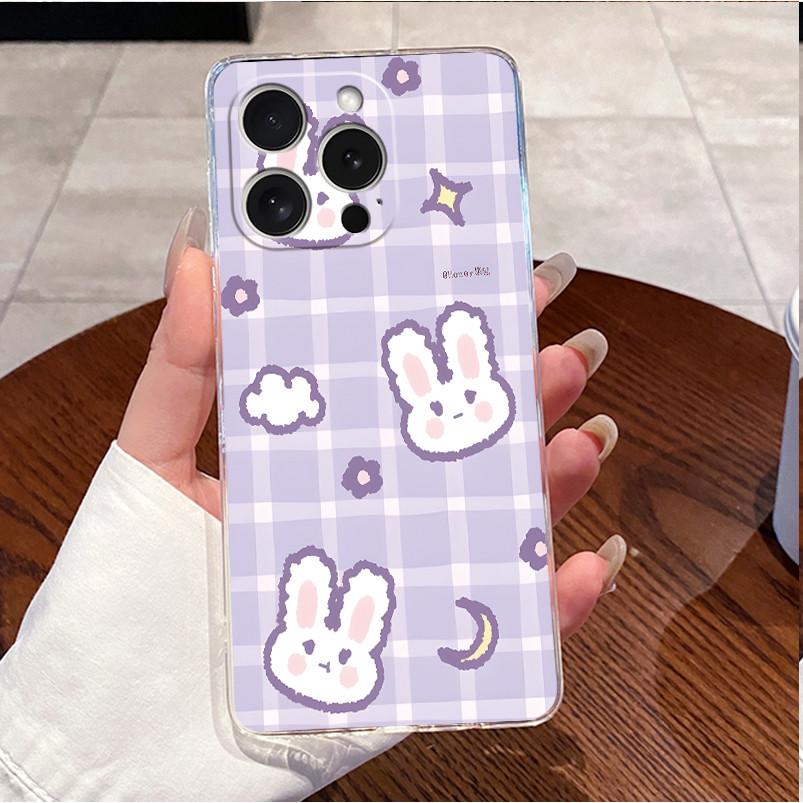 Чехол для iPhone 14 Pro 6.1" Чехол iPhone 14 Pro Max 6.7" Чехол Роскошный Милый Любовь Кролик Забавный Прозрачный Мягкий Силиконовый ТПУ Чехол для Телефона