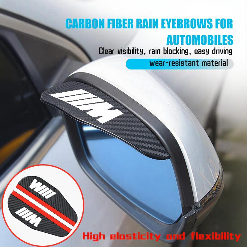2PCS Car Rearview Mirror Sticker Rain Eyebrow Protector Cover For BMW Performance M E87 E30 E46 E28 F35 G20 E93 F20 X3 X ulbn07