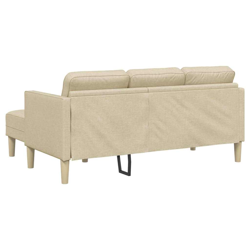 Sofa Set with Cushions Cream Polyester