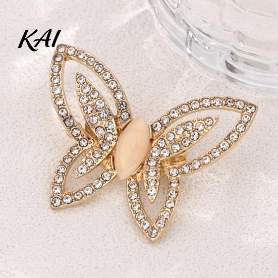Golden Plated Brooch Women Hollow Butterfly Brooch, Decorative Badge Pin Pin, Sweater Cardigan Coat Dress Jewelry Accessories Shirt Decoration