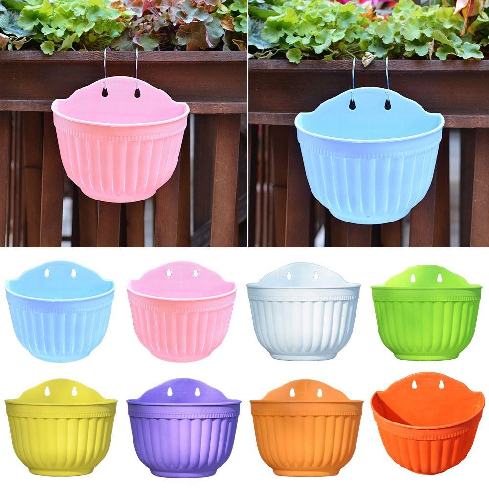 Colorful Flower Pot Semi-circular Succulent Hanging Gift Plant Holder Home Garden