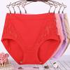 Mom Underwear for Women Panites High Waisted Pure Cotton Lace Middle-aged and Elderly Women Plus Size Triangle Panties