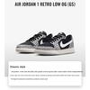 Air Jordan 1 Retro Low OG GS Black Cement Детские кроссовки Muslin Tech-Grey White CZ0858-001