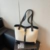 Simple Contrasting Color Large-capacity Bag Women's New Summer Leisure Commuting Shoulder Bag Versatile Class Tote Bag