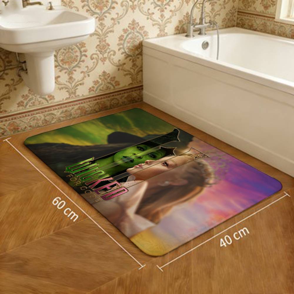 Grande Movie W-Wicked Entrance Door Mat Washable Non-Slip Living Room Sofa Chairs Area Mat Kitchen Welcome Doormat