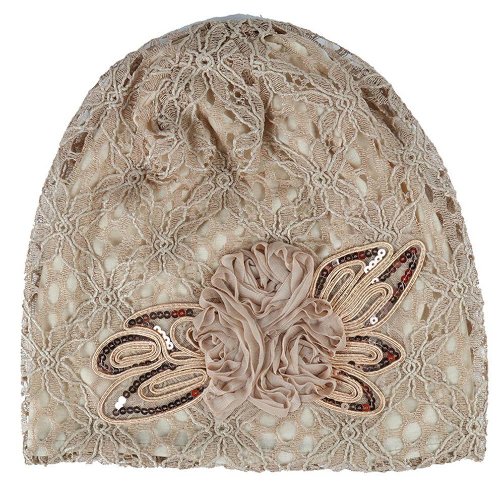Temperament Cancer Chemo Hat Lace Floral Turban Head Wrap Hedging Cap Dome hat