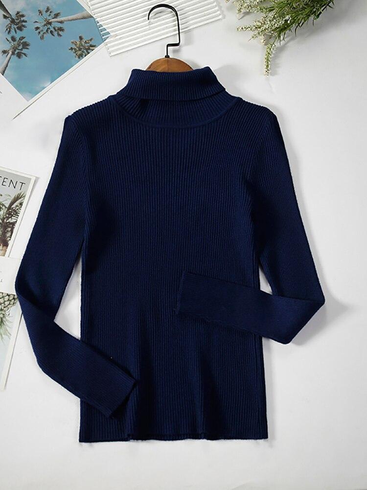 ITOOLIN Женские повседневные мягкие кашемировые эластичные свитера, водолазки, тонкие вязаные пуловеры для женщин, однотонные джемперы, зимние