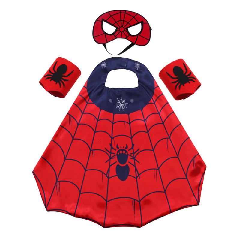 Halloween Spider Cape Cloak Costume Cosplay Role Play Party Dress for Adults Kids