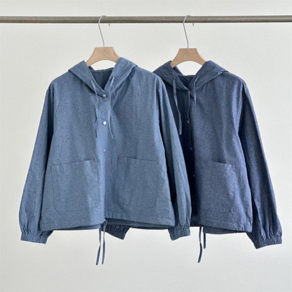 New Arrivals Open Run Women Hooded Jacket Made Of Cotton With 2 Pockets