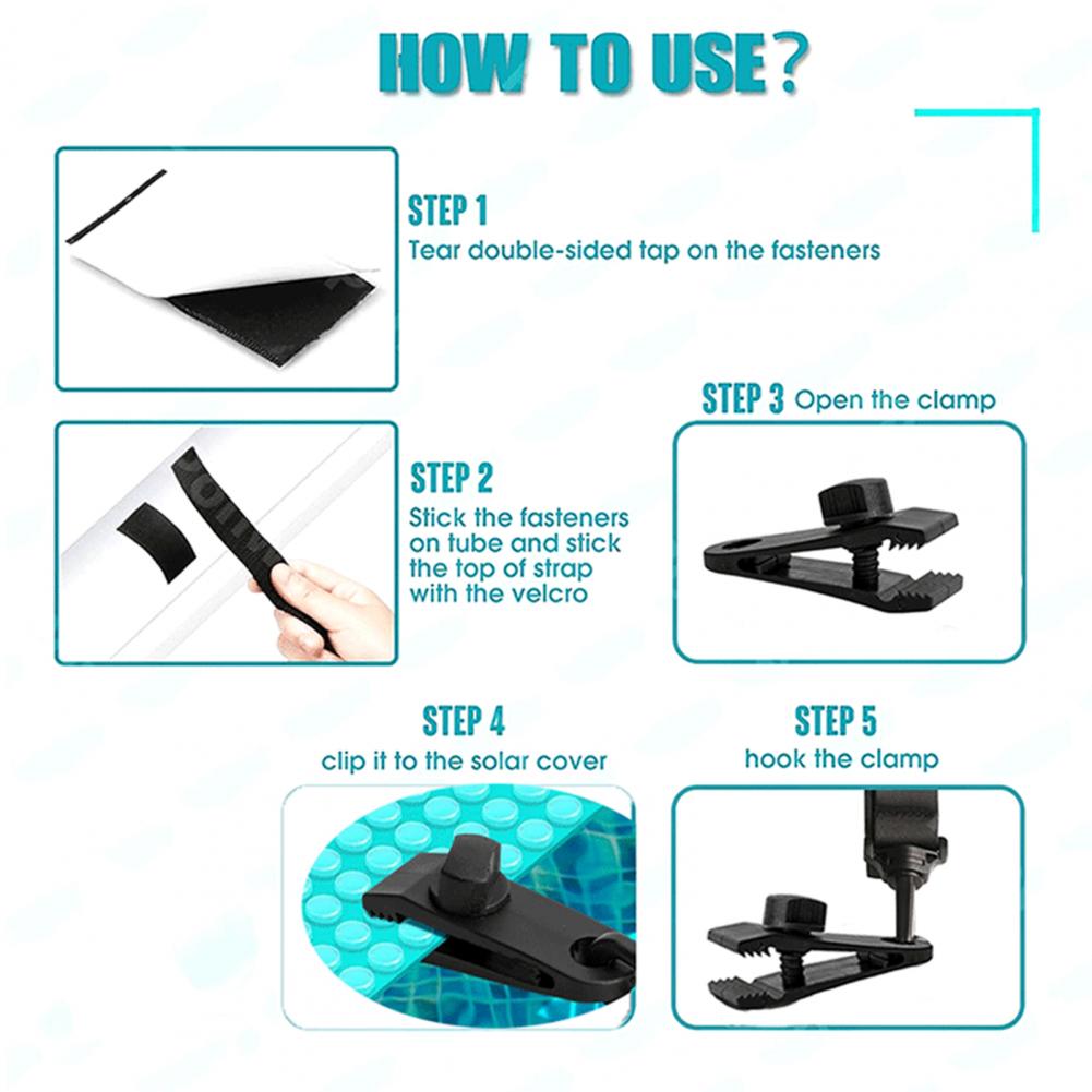 Термостойкий комплект креплений для покрытия бассейна Сверхпрочные нейлоновые ремни для покрытия бассейна Ролик для солнечного покрытия для надземного бассейна для плавания