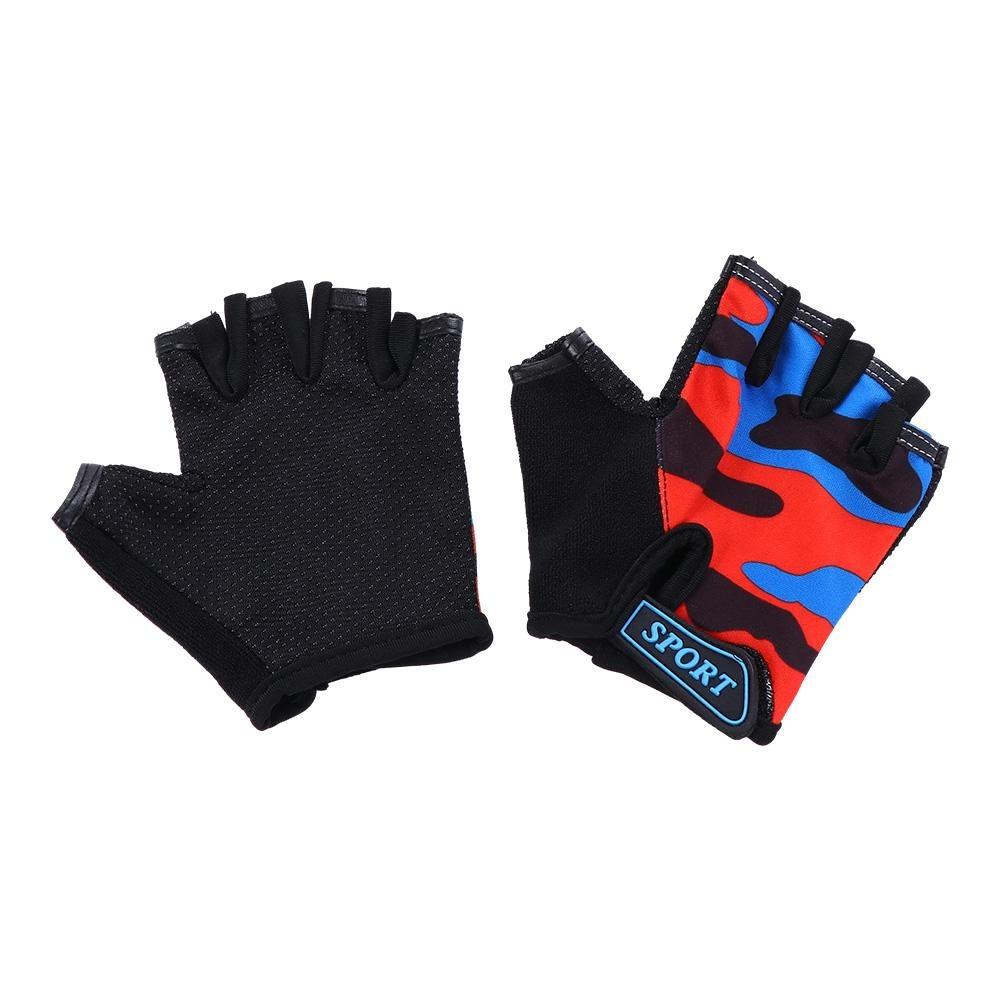 Skating Riding Equipment Camouflage Bike Mittens Children Cycling Gloves Half Finger Golves