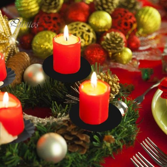 12 шт. рождественские гальванические металлические подсвечники DIY домашний декор кованый поднос основа аксессуары для дома