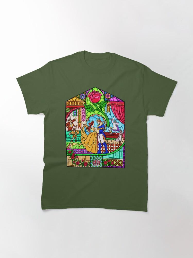 Beauty and the Beast Patterns of the Stained Glass Window Classic T-Shirt
