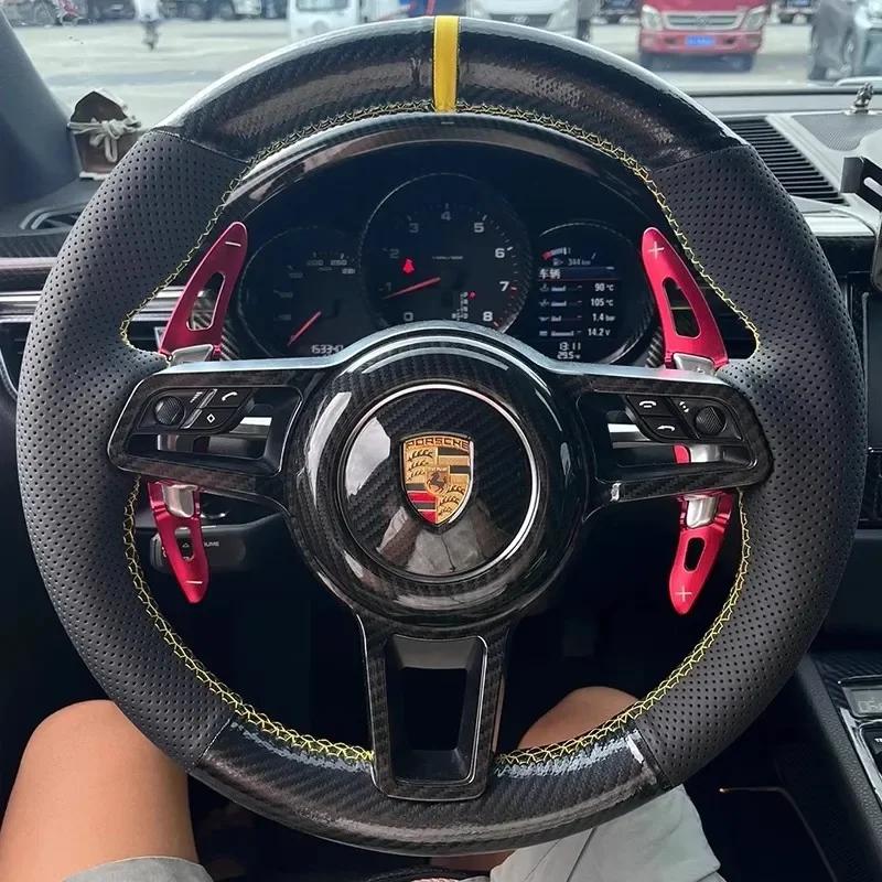 Бежевый Нескользящий Кожаный Чехол на Руль 100% Совместимость с Porsche Macan 2015- Cayenne 718 911 Автоаксессуар