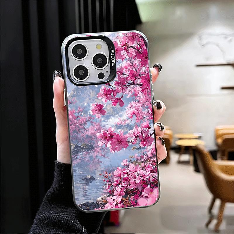 Мечтательная ночная вишня Мягкий чехол для телефона iPhone 15 16 17 Pro Max 17Air 16E 14 Plus 13 12 Mini Ударопрочный задний чехол