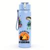 1PC Multi Angler Fishing Quote Text Print 750ml Color Plastic Water Bottle Leakproof Flip Straw Lid For Sports Office Home Use