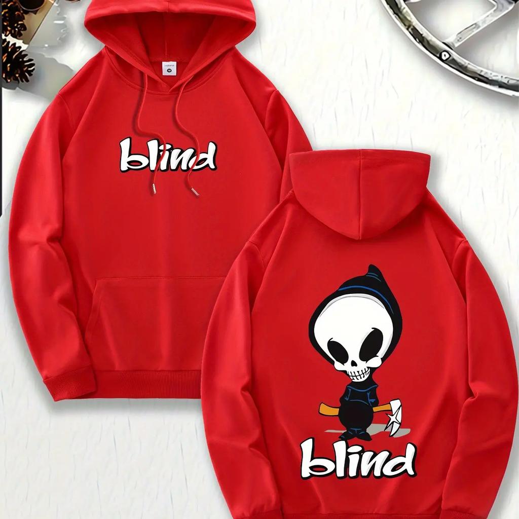 2025 - A cartoon cat and mouse pattern hoodie, men's hoodie, men's casual pullover t-shirt, with pouch pockets, spring hooded