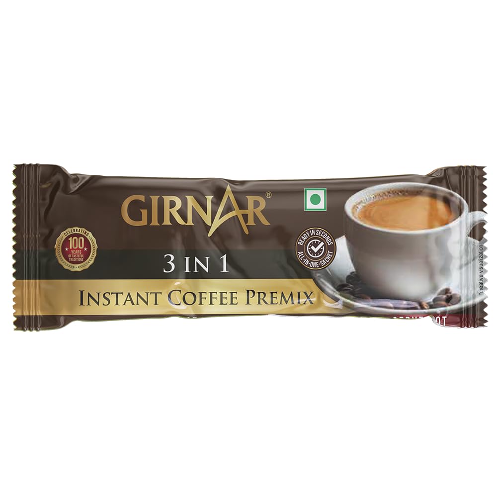 Girnar Instant Premix Кофе 3 в 1 10 Пакетиков Быстрого Приготовления Ароматный Кофейный Напиток