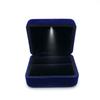 Velvet Ring Holder Case Square Shape Jewelry Organizer Box LED Ring Jewelry Box  Anniversary