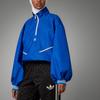 adidas Оригинальная спортивная куртка SS23 Adicolor в стиле ретро 70-х годов с полузастежкой-молнией и монограммой с логотипом, женская куртка неоново-синего цвета IK7882