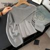 Женский комплект из двух предметов: блузка с длинным рукавом и топ-камзол