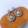 Super Flash Drop Zircon Earrings Female Fashion Flower Crystal Earrings Party Birthday Bohemian Style Jewelry