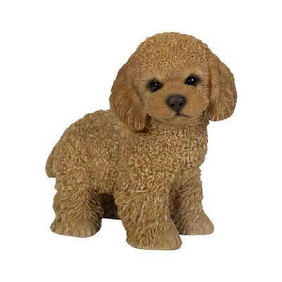 Игрушечный пудель Ubia (Абрикос) Стоит, лицом вправо, 17,5 x 10 x 16 см, Фигурка, Животное, Садовое украшение, Собака, H23309