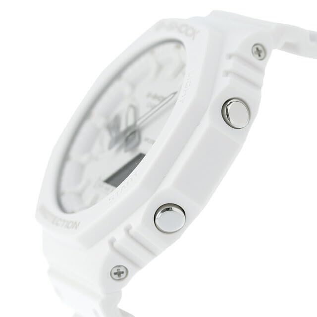 CASIO G-SHOCK GA-2100-7A7 Analog-Digital 2100 Series One Tone White Quartz Men's Watch 20ATM Water Resistant