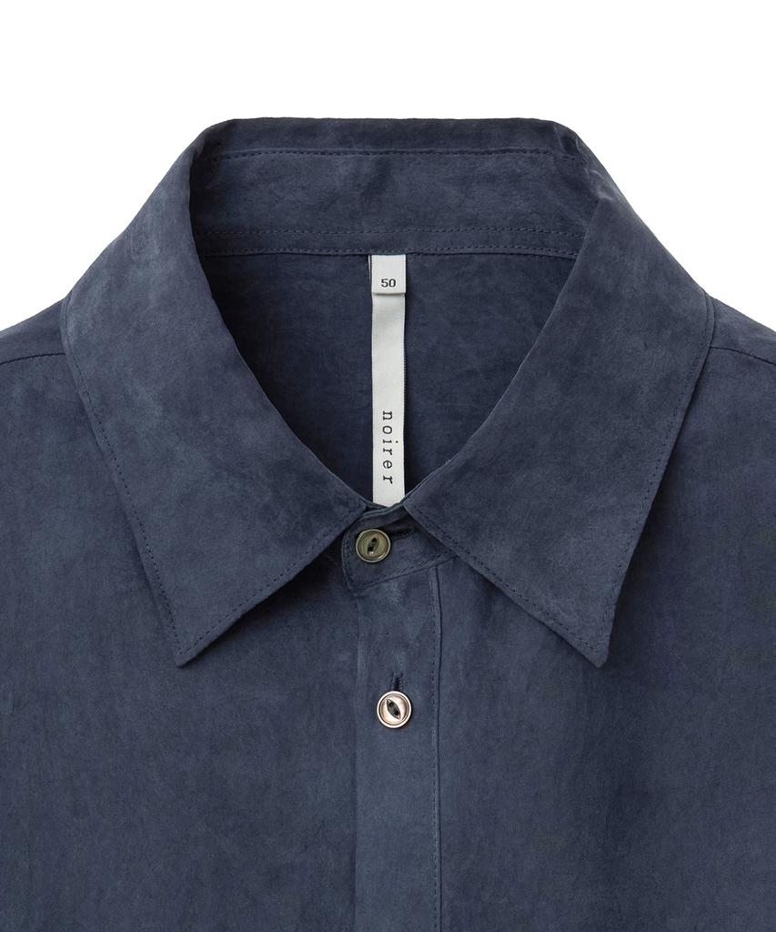 NOIRER Cupro Loose Fit Shirt (Navy)