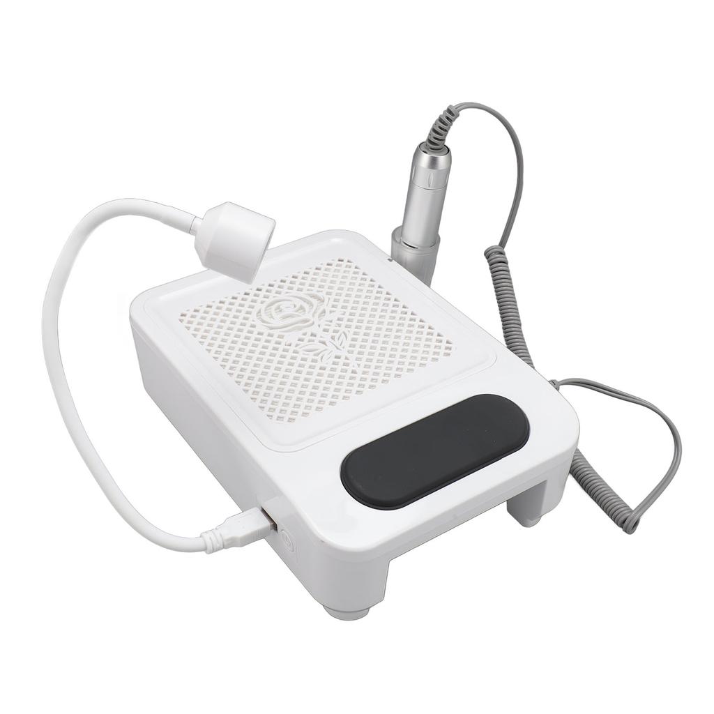 4 In 1 Nail Suction Dust Collector Grinder 6pcs Light Chips Multi Functional Manicure Lamp Grinder